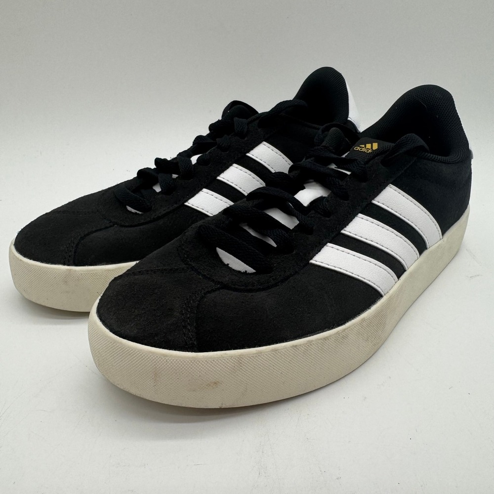 Adidas Women's VL Court 3.0 Black White Suede Sneakers Size 8.5